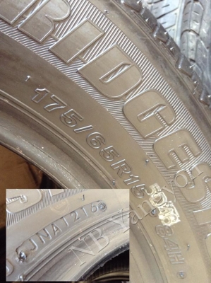 ยางบริสโตน 175-65-15 ปี16 ถอดป้ายแดง