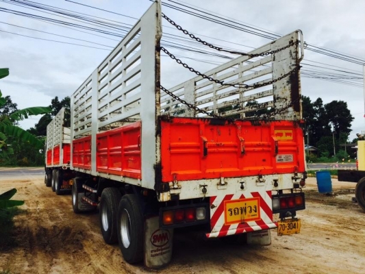 ขายรถพ่วงไม่ดัมพ์ HINO เครื่อง 344 แรง ธค.56 ไฮสปีด กระบะสามมิตรไม่ดัมพ์ ลูก 3 เพลา ยางดี รถสวยพร้อมใช้งาน
