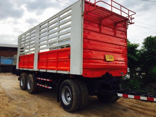 ขายรถพ่วงไม่ดัมพ์ HINO เครื่อง 344 แรง ธค.56 ไฮสปีด กระบะสามมิตรไม่ดัมพ์ ลูก 3 เพลา ยางดี รถสวยพร้อมใช้งาน