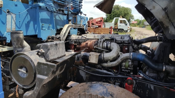 ขายคับ HINO 3H สองเพลาสโลว์เครื่องJOเทอร์โบอินเตอร์ติดเครน5ตันรถสวยพร้อมใช้