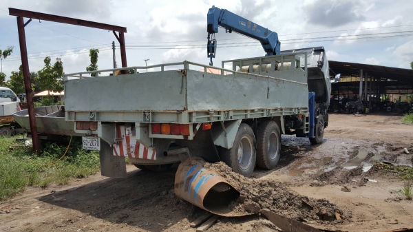 ขายคับ HINO 3H สองเพลาสโลว์เครื่องJOเทอร์โบอินเตอร์ติดเครน5ตันรถสวยพร้อมใช้