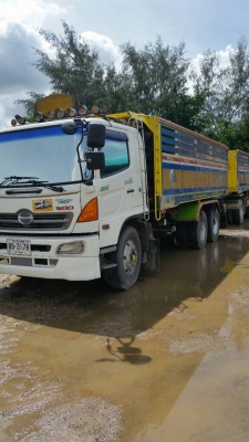 ขายรถพ่วงดัมพ์ Hino mega เครื่อง 260 ปี 54 CNG โรงงาน ดัมพ์มิเนียมแม่ลูกอู่เปี๊ยกบ้านโป่ง ลูก 3 เพลา ทะเบียนพร้อม