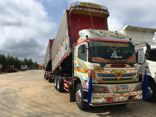 ขายด่วนรถพ่วง320พ่วงดั้มเนียมอู่เบิ้ม ปี51 ลูก3เพลา บรรทุกข้าว