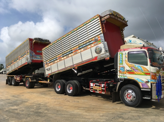 ขายด่วนรถพ่วง320พ่วงดั้มเนียมอู่เบิ้ม ปี51 ลูก3เพลา บรรทุกข้าว