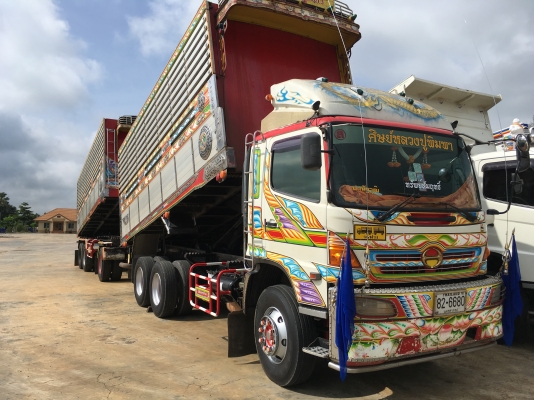 ขายด่วนรถพ่วง320พ่วงดั้มเนียมอู่เบิ้ม ปี51 ลูก3เพลา บรรทุกข้าว