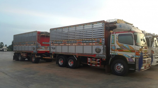 ขายด่วนรถพ่วง320พ่วงดั้มเนียมอู่เบิ้ม ปี51 ลูก3เพลา บรรทุกข้าว