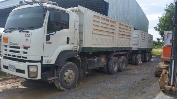 ขายรถพ่วงดัมพ์ ISUZU เครื่อง 360 แรง ปี 52 กระบะดัมพ์สามมิตรแม่ลูก ลูก 3 เพลาแท้ ทะเบียนพร้อม