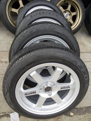 แม็กใหม่ TE37 ขอบ 15 กว้าง 7 พร้อมยาง 8900 บาท