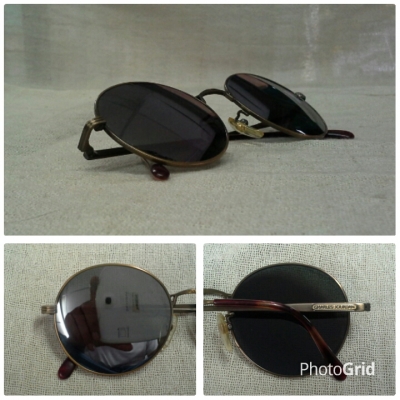 แว่นตาวินเทจเลนส์ปรอท  เท่หยุดโลก!  &#039;หยดน้ำ จอห์น เลนนอน&#039;  Vintage CHARLES JOURDAN handmade in Japan