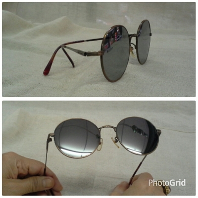 แว่นตาวินเทจเลนส์ปรอท  เท่หยุดโลก!  &#039;หยดน้ำ จอห์น เลนนอน&#039;  Vintage CHARLES JOURDAN handmade in Japan