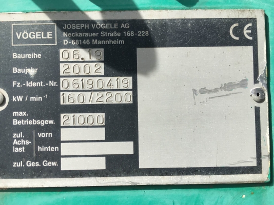 Vogele S2100 รถปูยาง 9 เมตร ปี2002 นำเข้าจากญี่ปุ่น โทร. 080-6565422 (หนิง)