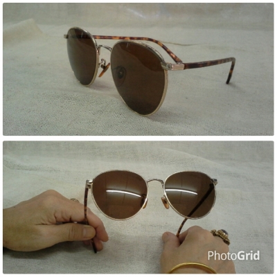 แว่นตาวืนเทจแฮนด์เมดยุค &#039;80s &#039;หยดน้ำ จอห์น เลนนอน&#039;  Vintage CHARLIE handmade in Japan  22KGP