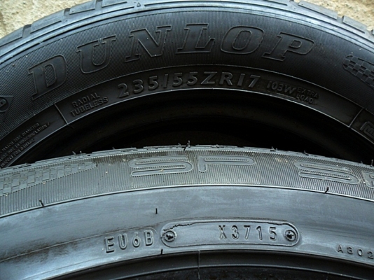 ยาง17 โยโกฮาม่า+ดันล็อป 235-55-R17ลงพื้นปี15 (4เส้น 2,900)