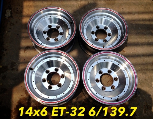 ขายล้อลายตัน ขอบ 14x6 ออฟ-32 ใส่ 6/139.7 สภาพสวย เงาวิ๊งๆ *6000 บาทครับ