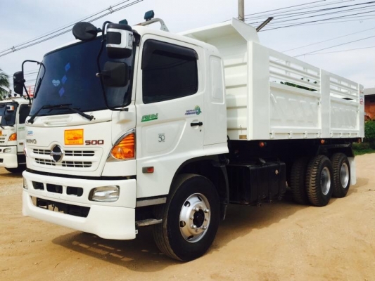 ขายรถสิบล้อดัมพ์ HINO MEGA เครื่อง 251 แรง ปี 56 ไมล์ 110,xxx กระบะดัมพ์สามมิตร ยางใหม่ มีระบบลากพ่วง ทะเบียนพร้อม