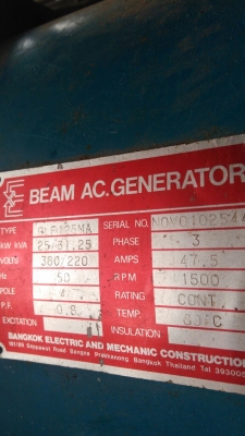 ขายเครื่องปั่นไฟ ฟอร์ด 25 กิโล(Generator 25kw.)