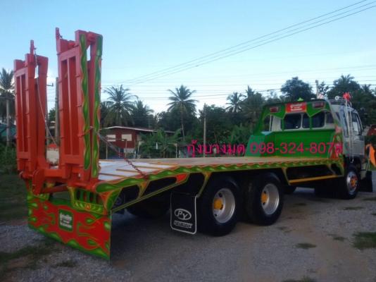 ขายสิบล้อเทเลอร์ HINO 3H เครื่องเดิม 195 แรง 2 เพลา ปี 40 หางเทเลอร์ต่อใหม่ ยางดี แอร์ แชสซีสวย ทะเบียนพร้อม