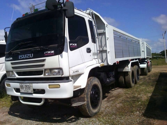 ขายรถพ่วงดัมพ์มิเนียม Isuzu euro2 เครื่อง 270 แรง ปี 47 ดัมพ์มิเนียมแม่ลูก ลูก 3 เพลาแท้ ทะเบียนพร้อม