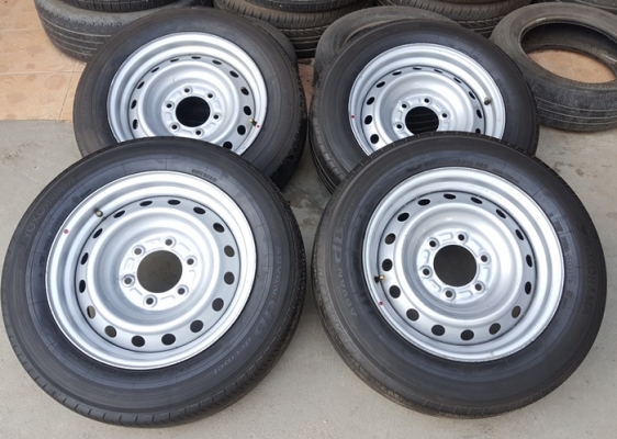 ล้อกะทะ16 6รู ยาง205/65/16  4 ล้อ