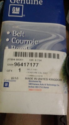 ชุดสายพานทามมิ่งเชฟออฟต้า1.6 ปี2004-2009