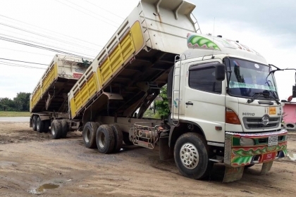 ขายรถพ่วงดัมพ์ Hino 500 เครื่อง 344 แรง ปี 54 กระบะดัมพ์อู่ซีทีทรัค ลูก 3 เพลาแท้ ยาง 80\% รถพร้อมใช้งาน