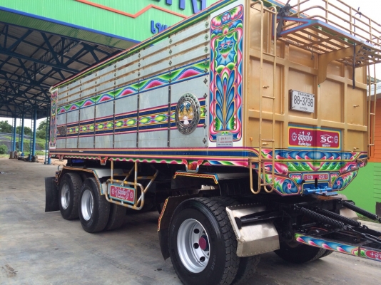 ขายรถพ่วงดัมพ์ ISUZU เครื่อง 360 แรง ปี 54 กระบะดัมพ์มิเนียมอู่ซุ่นชัย ลูก 3 เพลาแท้ ยางดี ทะเบียนพร้อม