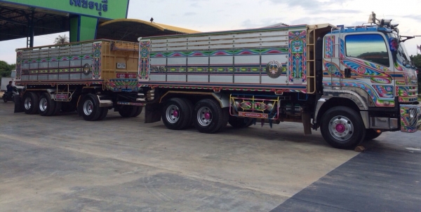 ขายรถพ่วงดัมพ์ ISUZU เครื่อง 360 แรง ปี 54 กระบะดัมพ์มิเนียมอู่ซุ่นชัย ลูก 3 เพลาแท้ ยางดี ทะเบียนพร้อม