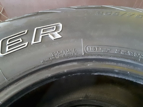 Cooper AT3 ขนาด 265/75/16 ปี12 สภาพสวยๆ 1ชุด