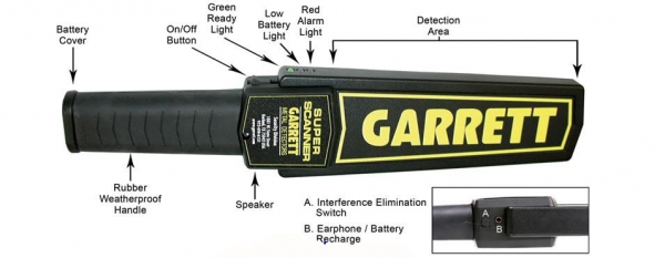 เครื่องตรวจค้นโลหะแบบมือถือ Super Scanner รุ่น 1165180 Made in U.S.A.