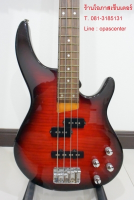 เบสไฟฟ้า 4 สาย ยี่ห้อ Adonis สีแดงเบิร์ส รุ่น 320 ทรง Ibanez มือสอง สภาพดี