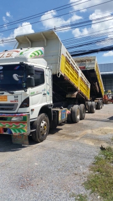 ขายรถพ่วงดัมพ์ Hino 500 เครื่อง 344 แรง ปี 54 กระบะดัมพ์อู่ซีทีทรัค ลูก 3 เพลาแท้ ยาง 80\% รถพร้อมใช้งาน