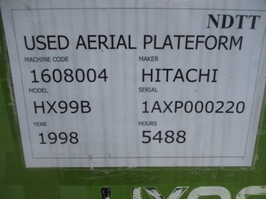 ขายรถกระเช้าบูมลิฟย์ HATACHI HX99B นำเข้าจากญี่ปุ่น  สนใจติดต่อ อำพล 090-9694506, 080-3031241