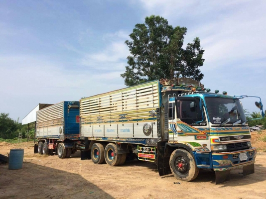 ขายรถพ่วง 22 ล้อ แม่-ลูก กระบะเนียมคิกเกษตรดั้ม อู่.ส สมบัติ HINO โปรเฟีย เครื่อง P11C-320 แรง เกียร์ คูลเลอร์ไดน์ ช่วงล้าง ZM-10 น๊อด รถสวย ราคา1520000 ต่อรอง