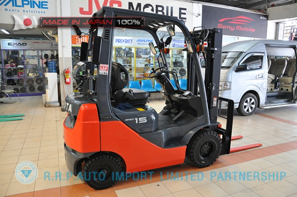 ขายรถโฟล์คลิฟท์มือสอง TOYOTA รุ่น 8FGL15-32568 ราคา 275,000 บาท นำเข้าจากประเทศญี่ปุ่น 100\% ไม่เคยใช้งานในไทย