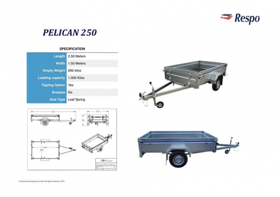 ขายเทรลเล่อร์ RESPOยุโรปแท้ ขนาด 2-7เมตรทะเบียนแท้ ประกัน 2 ปี