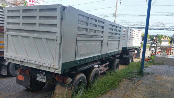 ขายรถพ่วงดัมพ์ ISUZU เครื่อง 360 แรง ปี 52 กระบะดัมพ์สามมิตรแม่ลูก ลูก 3 เพลาแท้ ทะเบียนพร้อม