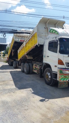 ขายรถพ่วงดัมพ์ Hino 500 เครื่อง 344 แรง ปี 54 กระบะดัมพ์อู่ซีทีทรัค ลูก 3 เพลาแท้ ยาง 80\% รถพร้อมใช้งาน