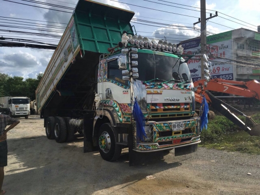 ขายรถดัมพ์ ISUZU เครื่อง 360 แรง ปี 55 กระบะดัมพ์มิเนียม ไมล์ 170,xxx ยางเต็ม ไม่เคยแบกน้ำหนัก เดิมๆไม่มีชน มีระบบลากพ่วง ทะเบียนพร้อม