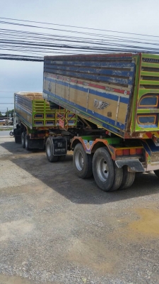 ขายรถพ่วงดัมพ์ Hino mega เครื่อง 260 ปี 54 CNG โรงงาน ดัมพ์มิเนียมแม่ลูกอู่เปี๊ยกบ้านโป่ง ลูก 3 เพลา ทะเบียนพร้อม