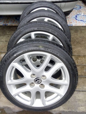 แม็กเดิมมาสด้าขอบ 16 ใส่รถ 4 รู 100 ได้หลายรุ่น พร้อมยางดันลอป แม็กเดิมมาสด้าขอบ 16 ใส่รถ 4 รู 100 ได้หลายรุ่น พร้อมยางดันลอป