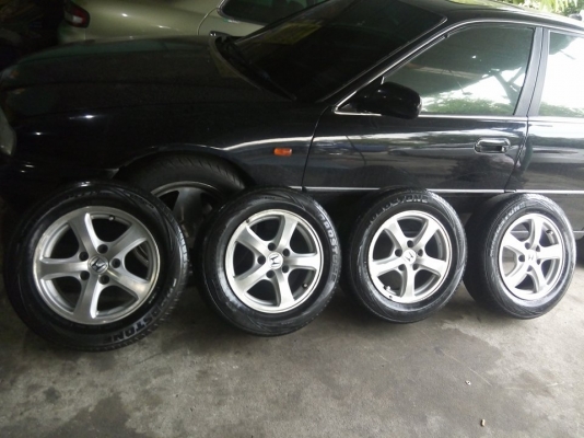 แม็กขอบ 15 ใส่รถ 5 รู 114 พร้อมยางปี 15 ดอกเต็ม