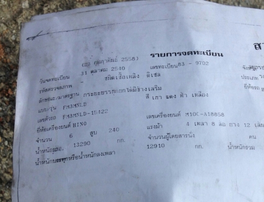 ขายแล้ว 22ล้อ ฮีโน่ FM3M 240ปี40 แม่ลูกดั้ม 2คาน สภาพดีสวยหัวบางเดิมพร้อมใช้งาน  ทะเบียนพร้อมโอน