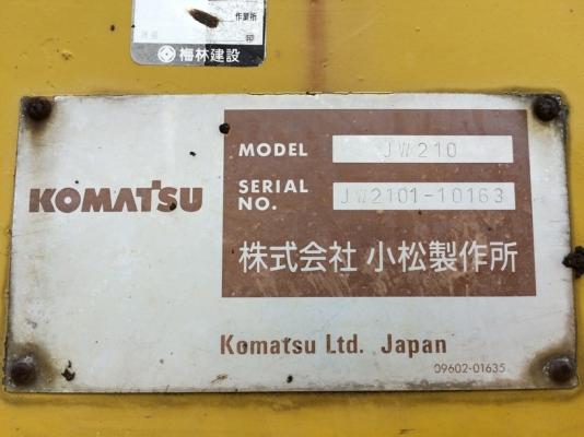 รถบดล้อยาง Komatsu JW210 ปี 1993 เครื่อง Isuzu 6BG1 สภาพสวยนำเข้าจากญี่ปุ่น เราขายไม่แพงครับ