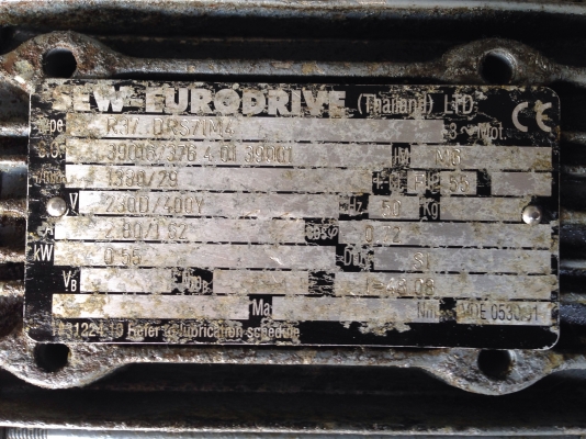 ขายมอเตอร์เกียร์ SEW eurodrive 3/4HP. 380V อัตราทด 1:48 เพลาออกประมาณ 29รอบต่อนาที สภาพสวยเดิมๆ หมุนนิ่ม พร้อมใช้งาน ขายมอเตอร์เกียร์ SEW eurodrive 3/4HP. 380V อัตราทด 1:48 เพลาออกประมาณ 29รอบต่อนาที สภาพสวยเดิมๆ หมุนนิ่ม พร้อมใช้งาน