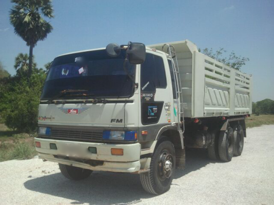 ขายรถบรรทุกสิบล้อดั๊มพ์ HINO 3H เครื่อง HO7D 195 แรง เครื่องเดิม เกียร์เดิม แอร์พร้อม ดั๊มพ์สามมิตร