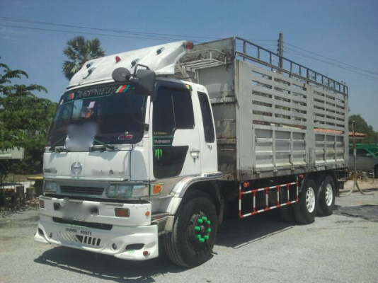 ขายรถบรรทุกสิบล้อ HINO 3H เครื่อง 195 รถล่อง 1 เพลา กระบะไม่ดั๊มพ์ ทะเบียนพร้อม