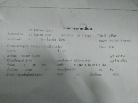 ขายรถหกล้อฮีโน่ สิงห์ไฮเทค