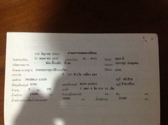 ขาย HINO FM3H เจ้าของขายเอง สนใจติดต่อโดยตรง 081-4283210