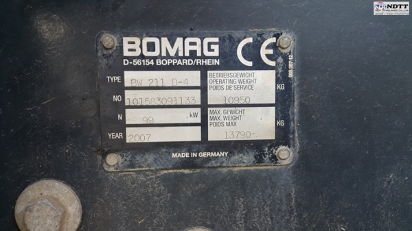BOMAG BW211D-4 ปี2007  รถเก่านอกนำเข้าจากญี่ปุ่น