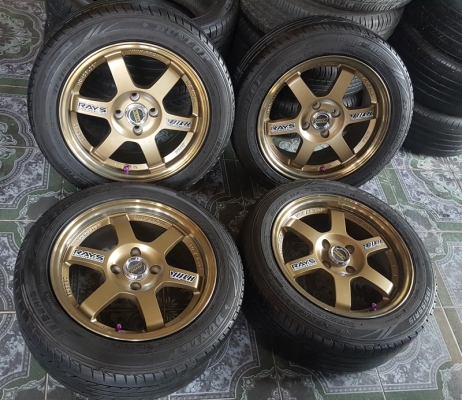 ล้อใหม่TE37 ขอบ15 4รู100 ยางเปอร์เช็นปี 15  4 ล้อ